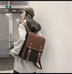 Preppy Style Large Capacity Laptop Casual School Backpacks Patchwork Travel Bags Mssza