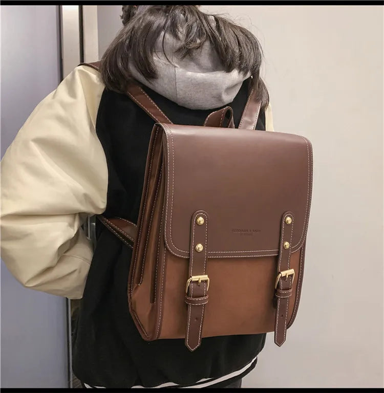 Preppy Style Large Capacity Laptop Casual School Backpacks Patchwork Travel Bags Mssza