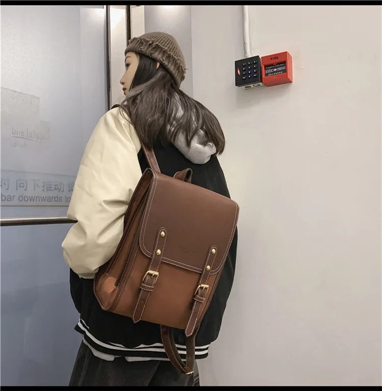 Preppy Style Large Capacity Laptop Casual School Backpacks Patchwork Travel Bags Mssza