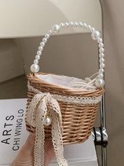 Pretty Pearl Rosette Handbags Mssza