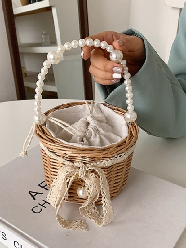 Pretty Pearl Rosette Handbags Mssza