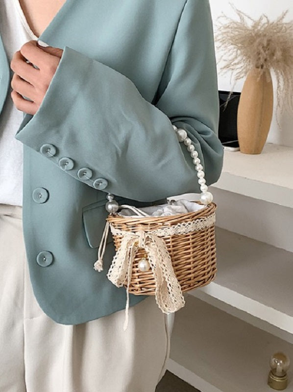 Pretty Pearl Rosette Handbags Mssza