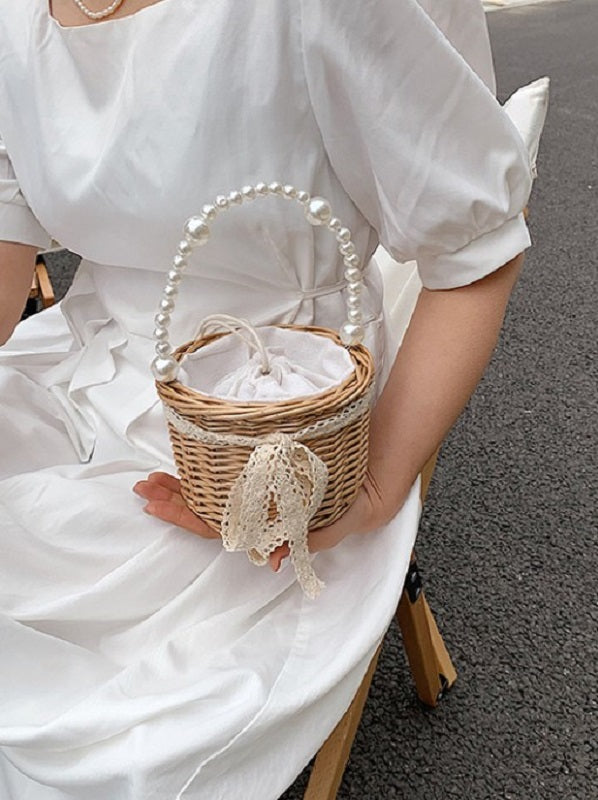 Pretty Pearl Rosette Handbags Mssza