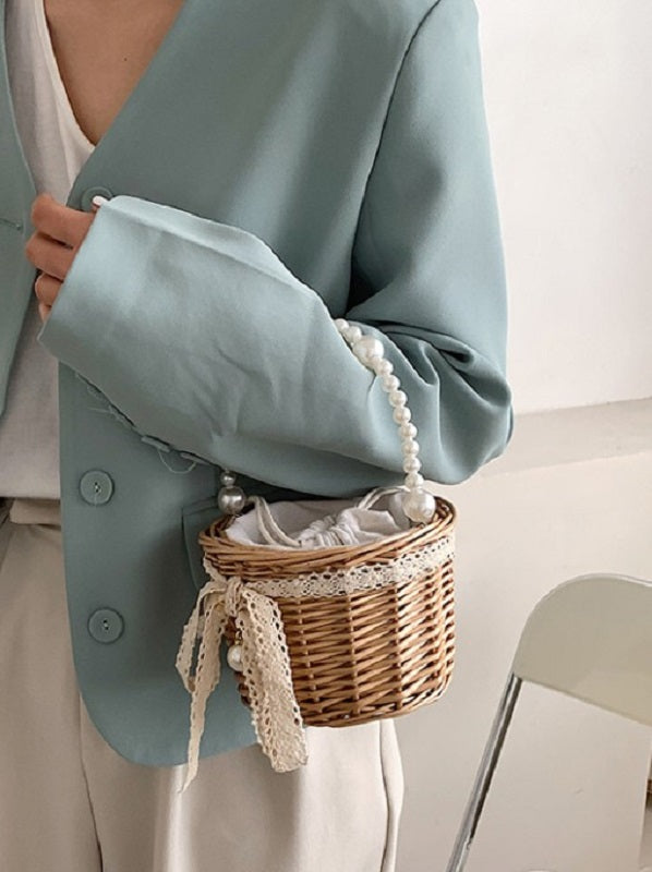 Pretty Pearl Rosette Handbags Mssza