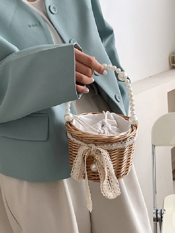 Pretty Pearl Rosette Handbags Mssza