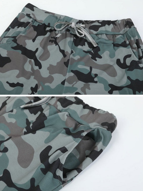 Printed High Elastic Waist Pants Mssza