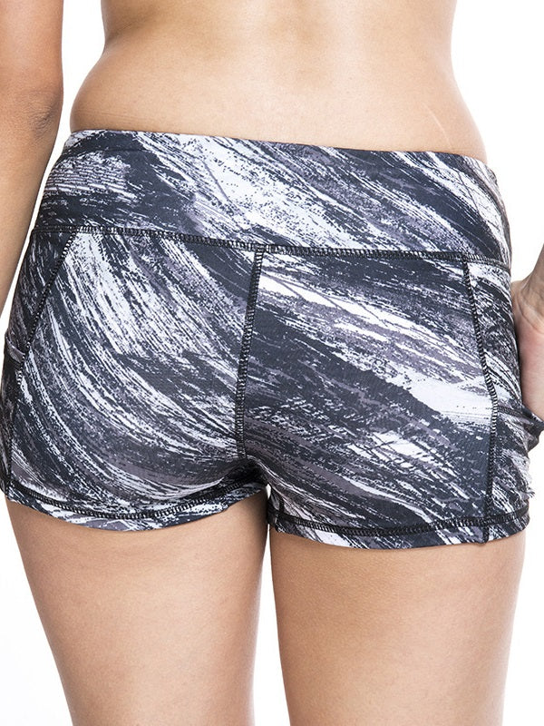 Printed High Waist Quick Drying Short Yoga Pants Mssza