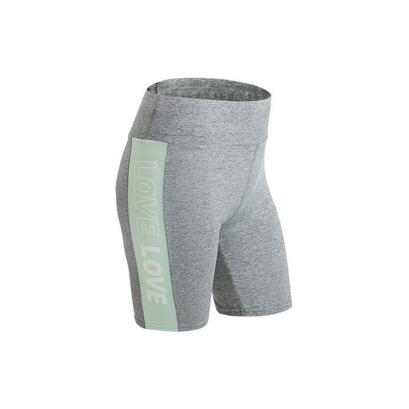 Printed Letter Love Tummy Control Shorts For Ladies Mssza