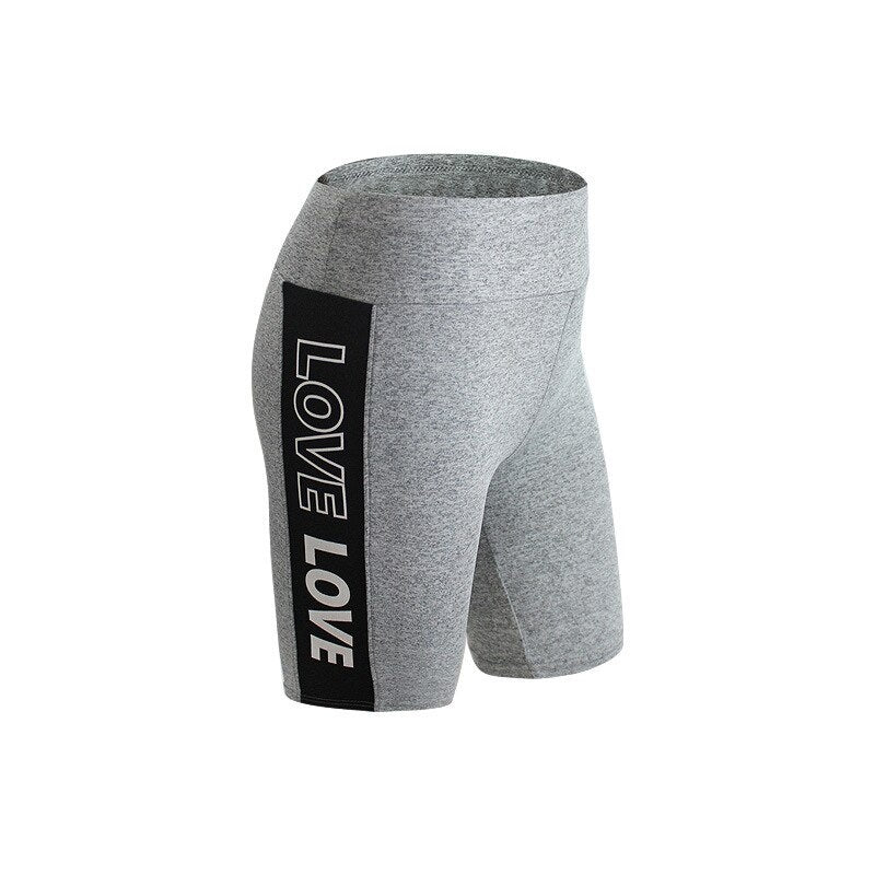 Printed Letter Love Tummy Control Shorts For Ladies Mssza