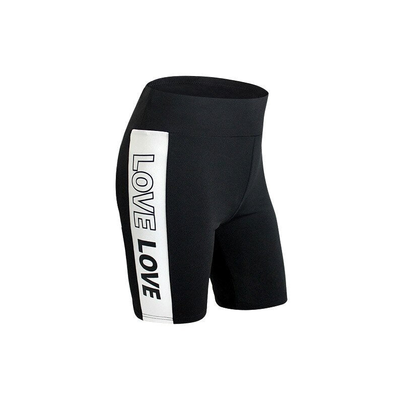 Printed Letter Love Tummy Control Shorts For Ladies Mssza