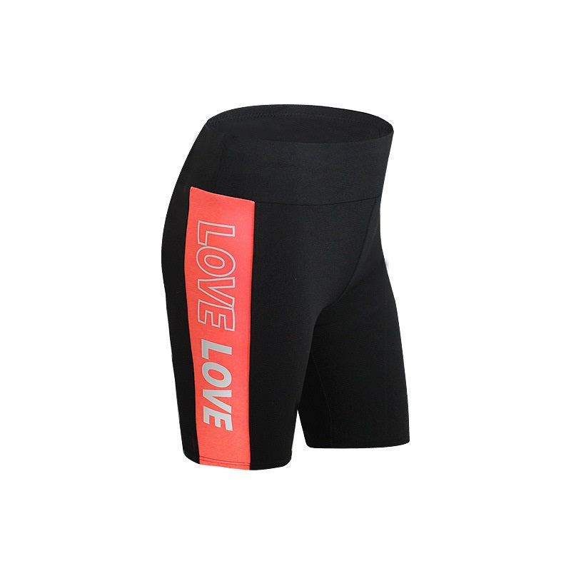 Printed Letter Love Tummy Control Shorts For Ladies Mssza