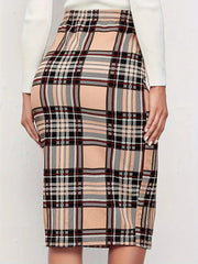 Printed Slim Pencil Pants Chic High Waist Slim Pencil Skirts Elegant Back Zip Up Midi Skirts Mssza