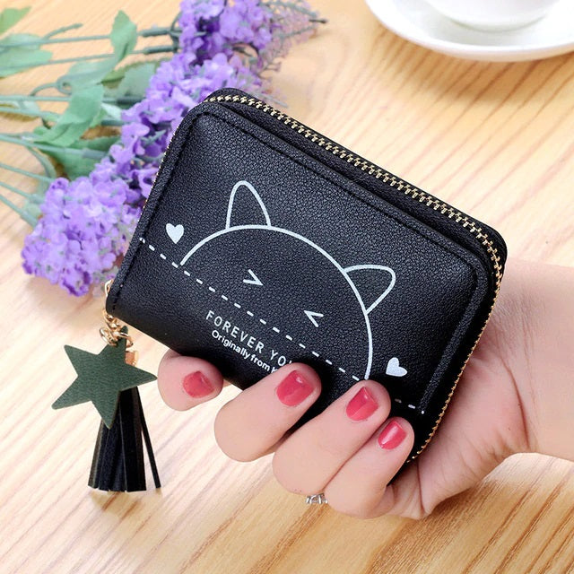 Printed Zipper Mini Tassel Small Short Wallet Mssza