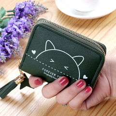 Printed Zipper Mini Tassel Small Short Wallet Mssza