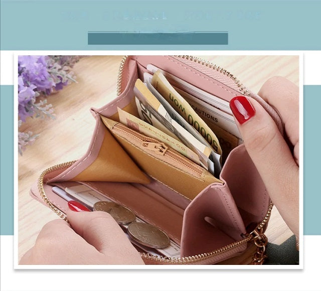 Printed Zipper Mini Tassel Small Short Wallet Mssza