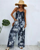 Printing Color Gradient Sleeveless Beach Style Pockets Jumpsuit Mssza