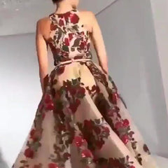 Prom Dresses for Sequin Flower Printed Dress Mssaz Desses