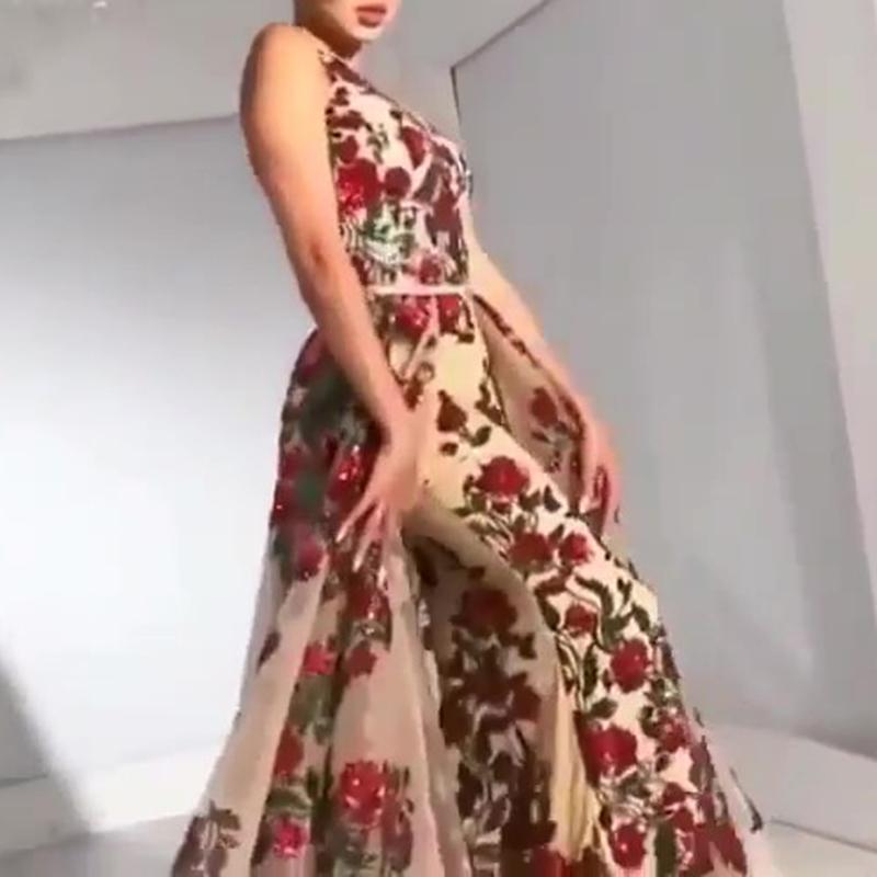 Prom Dresses for Sequin Flower Printed Dress Mssaz Desses