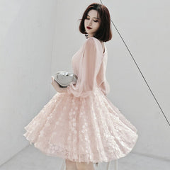 Appliques V-Neck Full Sleeves A-Line Prom Gowns Mssaz Desses