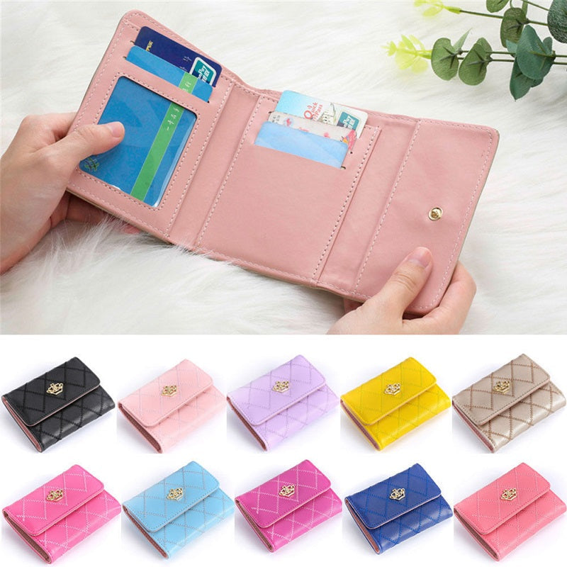 Pu Leather solid Card Holder small wallets Mssza