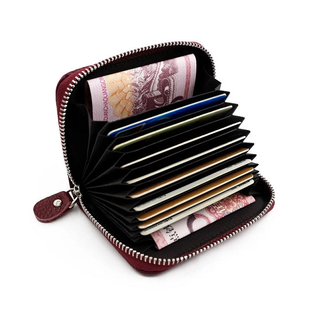 Pu Leather Small Zipper Card Holder Wallet Mssza