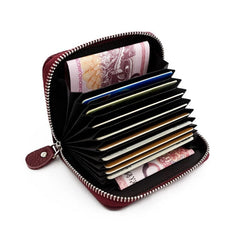 Pu Leather Small Zipper Card Holder Wallet Mssza