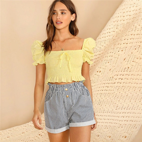 Square Neck Slim Fit Beautiful Boho Blouse Mssza