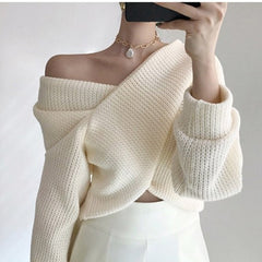 Pullovers V-neck Sweater Knitting Pull Casual Tops Mssza