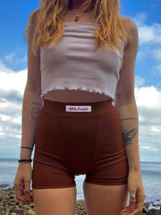 Pure Color High Waist Short Yoga Pants Mssza