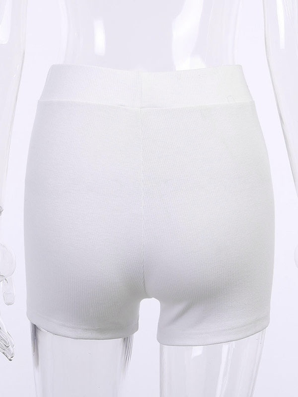 Pure Color High Waist Short Yoga Pants Mssza