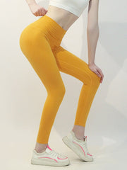 Pure Color High Waist Skinny Running Yoga Pants Mssza