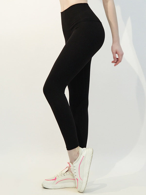 Pure Color High Waist Skinny Running Yoga Pants Mssza