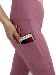 Pure Color High Wiast Skinny Leggings With Pockets Mssza
