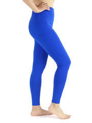 Pure Color High Wiast Skinny Leggings With Pockets Mssza