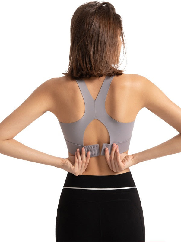 Pure Color U neck Cropped Yoga Tanks Mssza