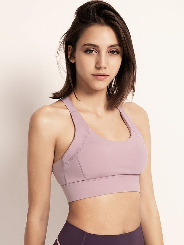 Pure Color U neck Cropped Yoga Tanks Mssza