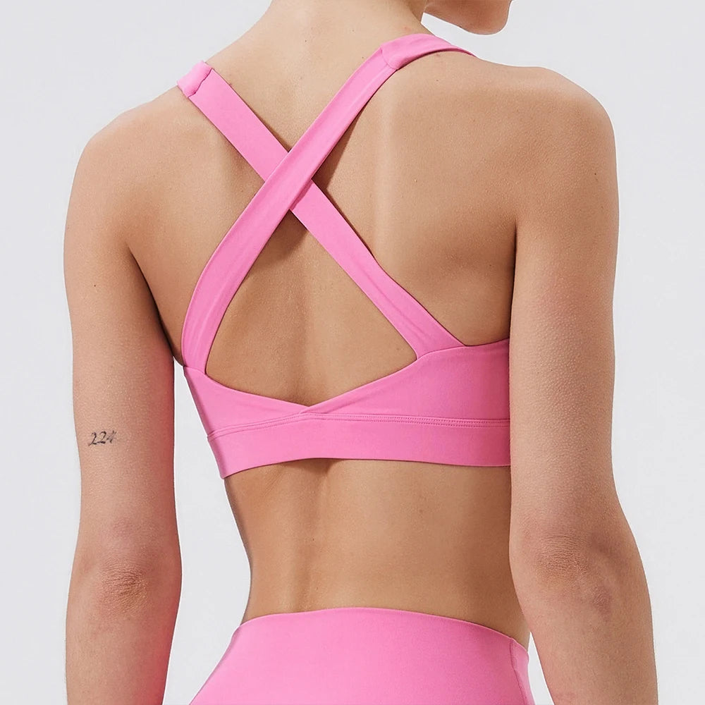 Push Up Fitness Yoga Underwear Breathable Running Vest Bralette Gym Wear Sports Bra Top Mssza
