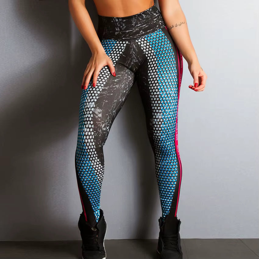 Quick Dry High Elastic Digital Printing Letters Sports Yoga Fitness Leggings Mssza