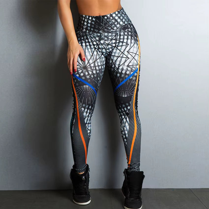 Quick Dry High Elastic Digital Printing Letters Sports Yoga Fitness Leggings Mssza