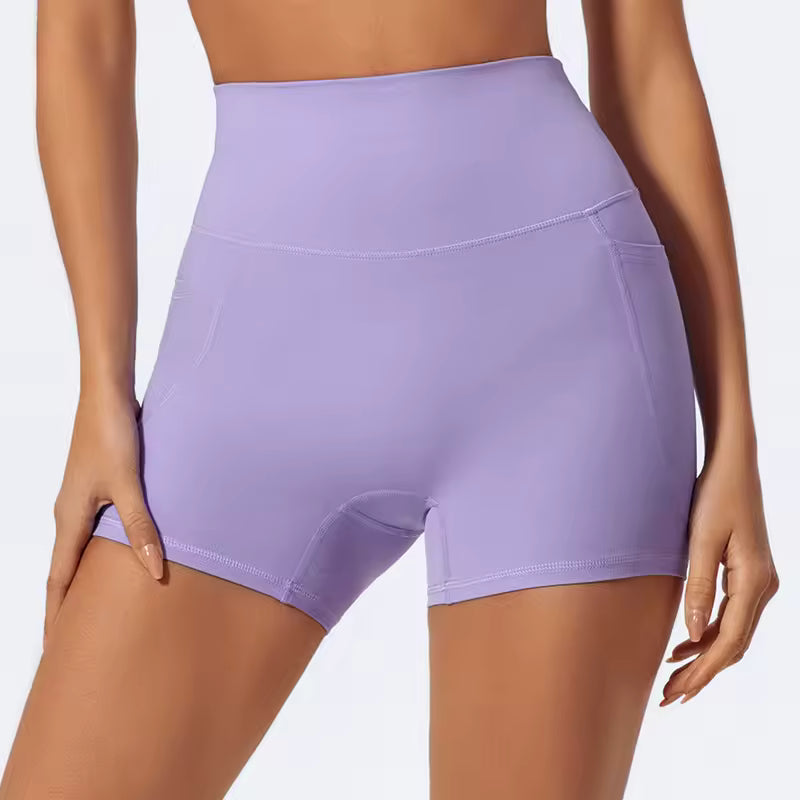 Quick-Dry Yoga With Pockets Workout High Waist Shorts Mssza