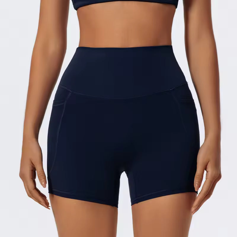 Quick-Dry Yoga With Pockets Workout High Waist Shorts Mssza