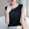 Rayon Lace Camisole Wear Loose Satin Sleeveless Tank Tops Mssza