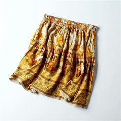 Rayon cotton elastic waist mini boho skirt Mssza