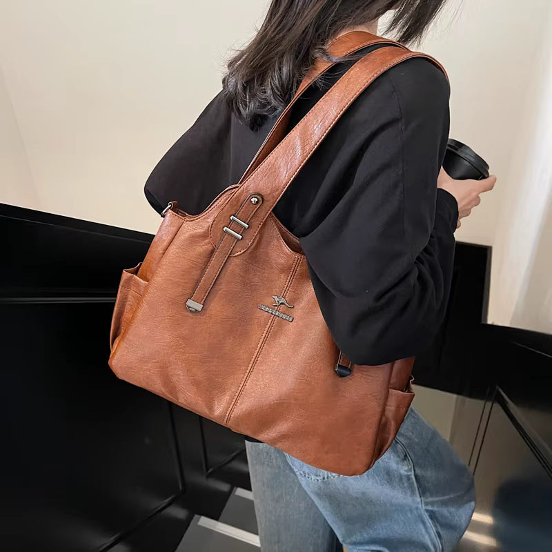 Retro Color High Quality Soft Leather Cross-body Travel Handbag Mssza