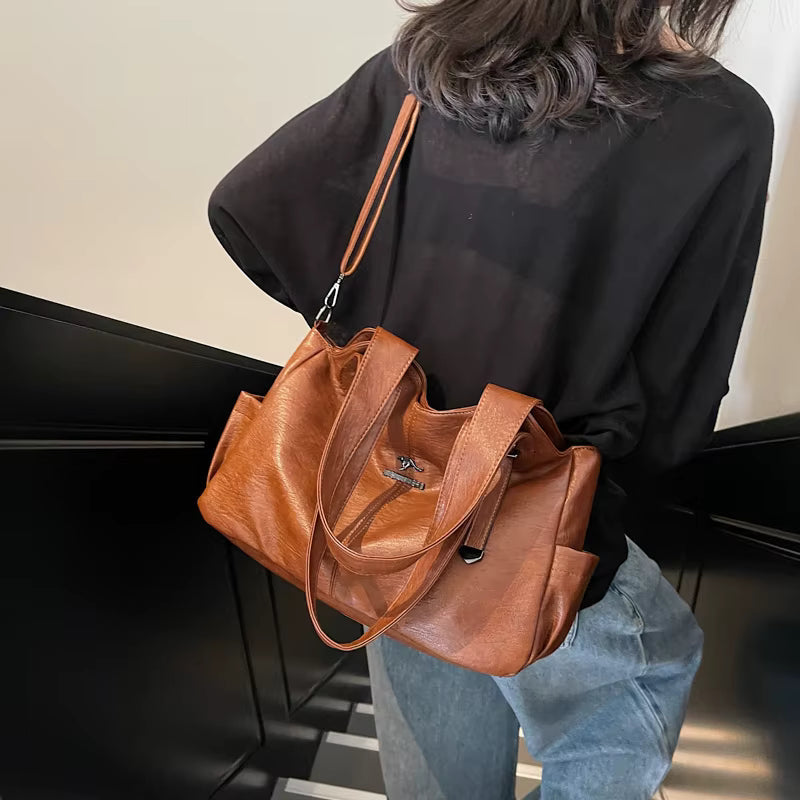 Retro Color High Quality Soft Leather Cross-body Travel Handbag Mssza