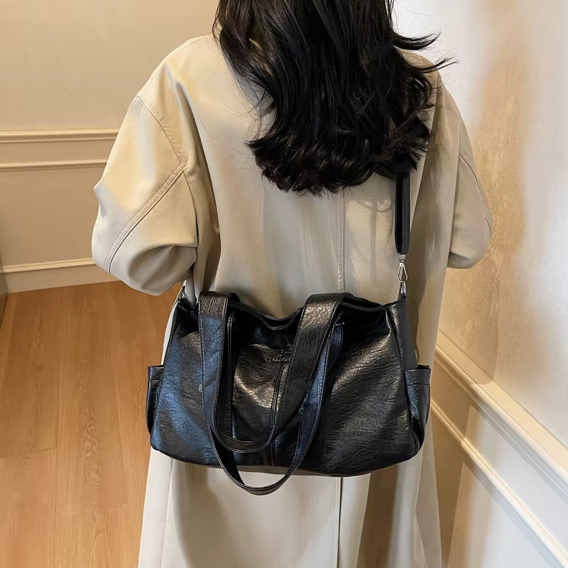 Retro Color High Quality Soft Leather Cross-body Travel Handbag Mssza