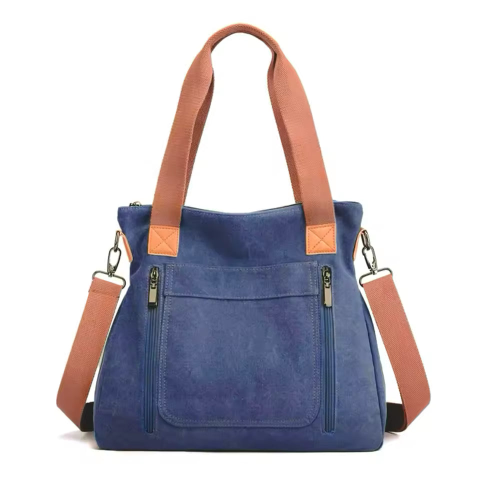 Retro Commuter Campus Canvas Bulk Capacity Casual Practicality Shoulder Bag Mssza