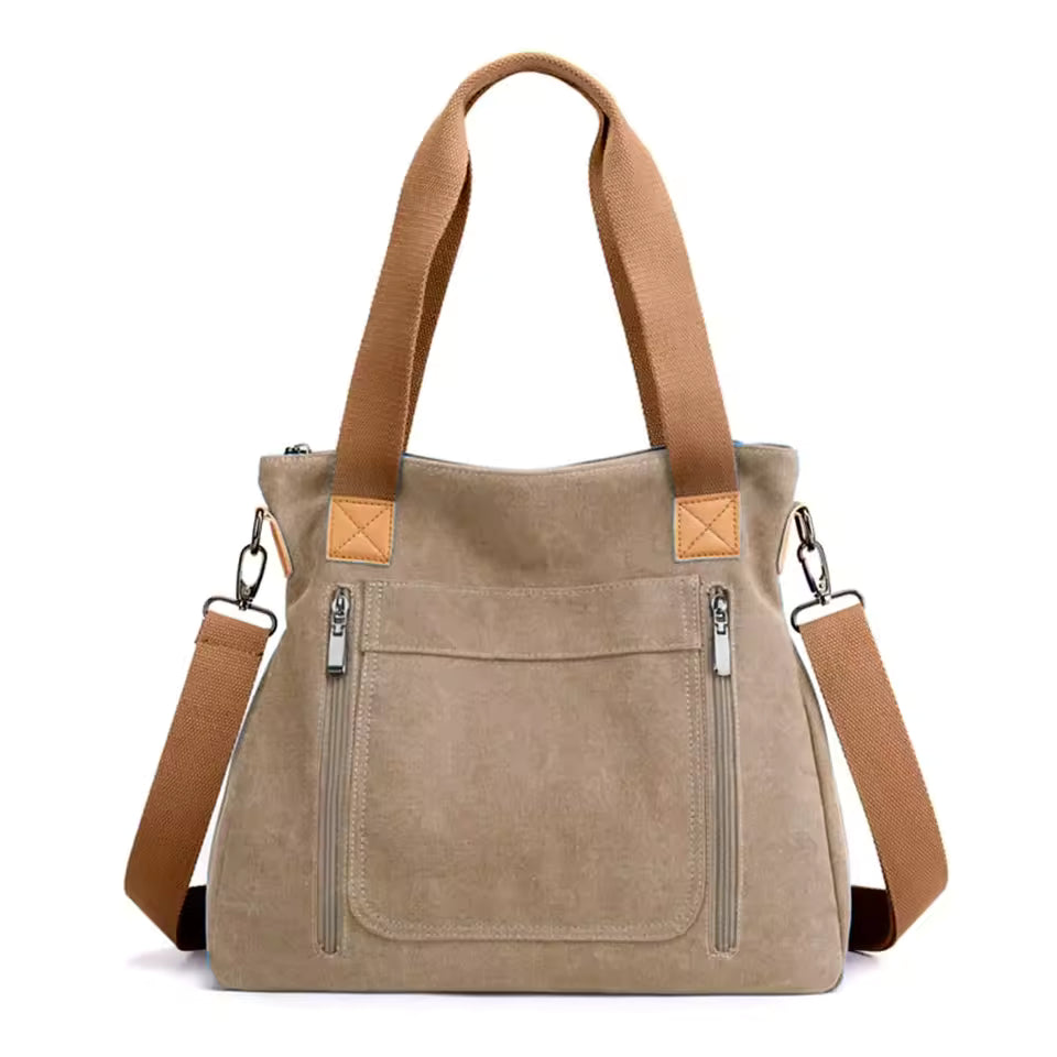 Retro Commuter Campus Canvas Bulk Capacity Casual Practicality Shoulder Bag Mssza