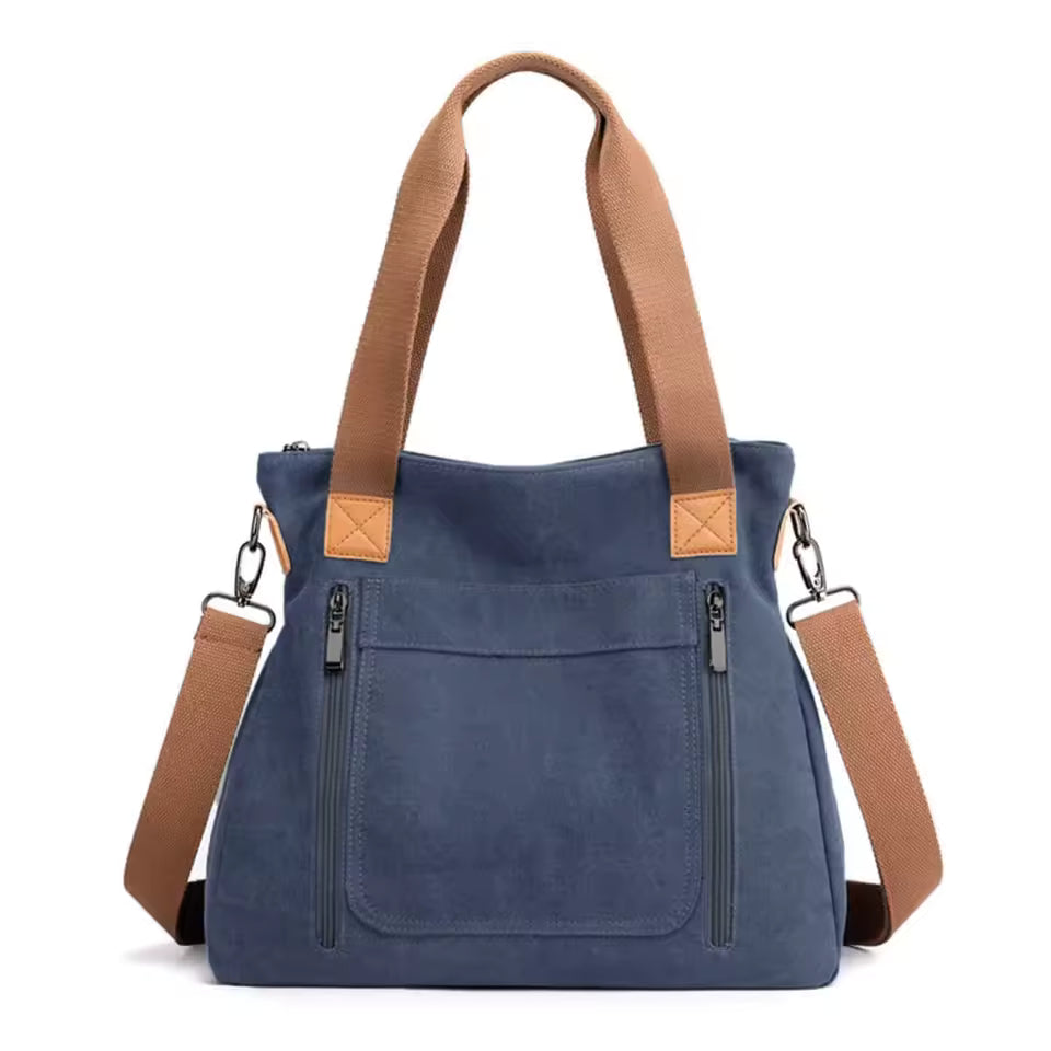 Retro Commuter Campus Canvas Bulk Capacity Casual Practicality Shoulder Bag Mssza