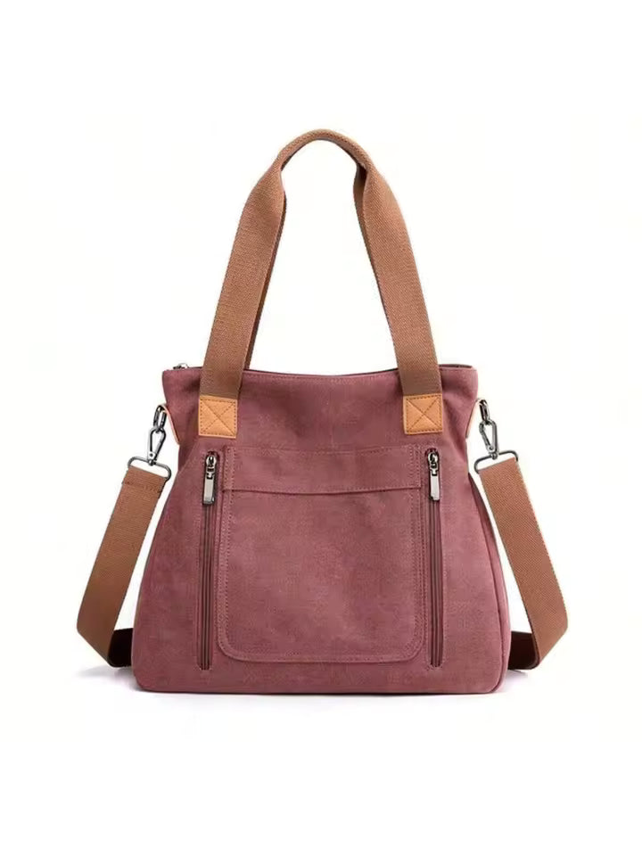 Retro Commuter Campus Canvas Bulk Capacity Casual Practicality Shoulder Bag Mssza